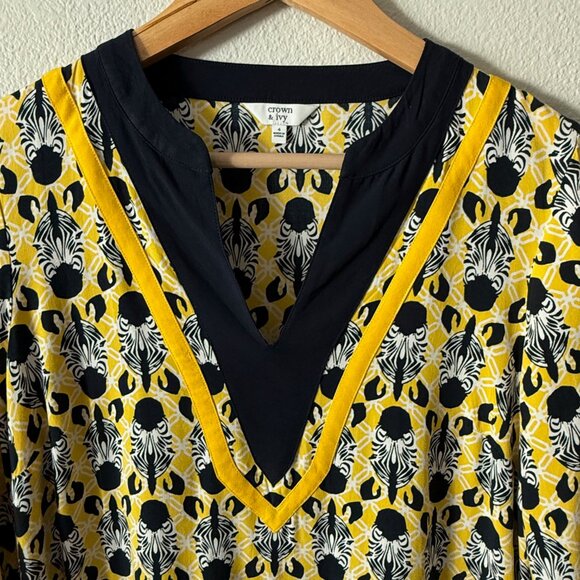 Crown & Ivy Zebra face Tunic Shift Dress Size 4 - Picture 3 of 10